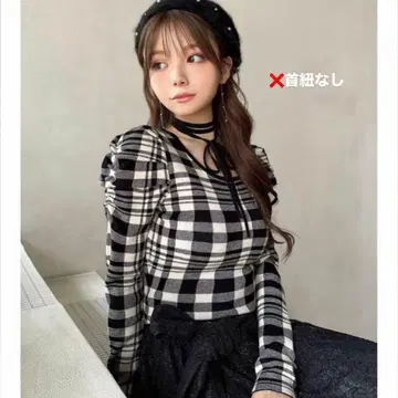 RESEXXY 초커 디자인 니트탑 끈 없음