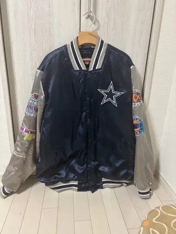 슈퍼볼 챔피온 바시티 자켓 네이비/실버