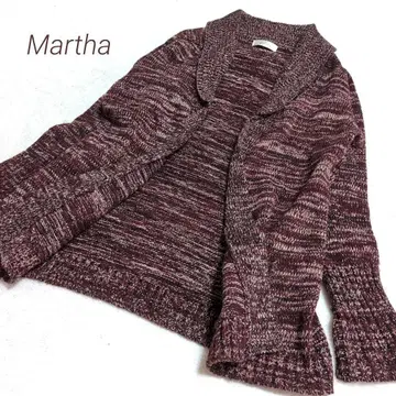 [ Martha ] 마사 울 혼방 카모플라주 니트 가디건 보르도