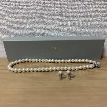 유키코 하나이 펄 목걸이 귀찌 포함 박스 있음