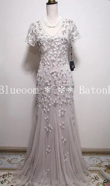 새상품 아드리아나 파펠 비딩 자수 드레스 US2 연주회 웨딩