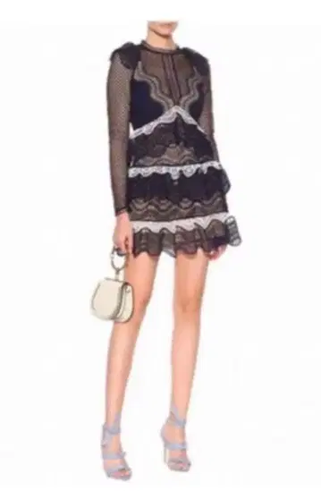 셀프 포트레이트 selfportrait 프릴 OP 네이비 화이트