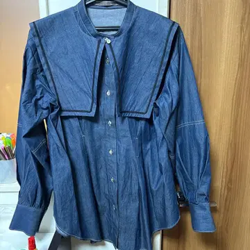 데님 세일러 카라 긴팔 셔츠