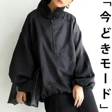 antiqua 하프 지퍼 풀오버 블랙