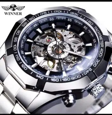 WINNER 자동 와인딩 시계 스켈레톤 다이얼