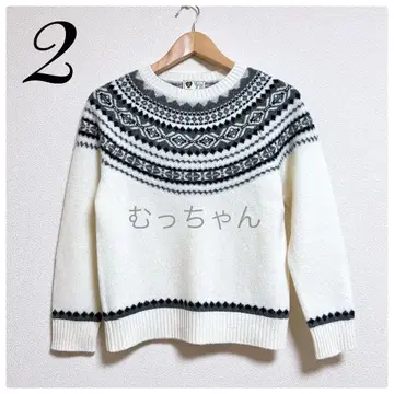 [ 새상품급 ] 쿠미쿄쿠 힌치리프 페어아일 노르딕 울 니트 2