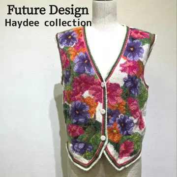 Future Design 꽃무늬 슬리브리스 니트 베스트 알파카 100%