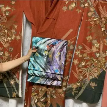 [ 초특가 처분 ] [ 순수 실크 ] 기모노 후리소데 한정판 세트