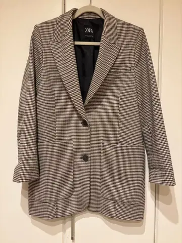 ZARA 체크 무늬 테일러드 자켓 XS