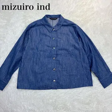 [ 새상품급 ] 미즈이로 인드 데님 컴팩트 셔츠 완판템