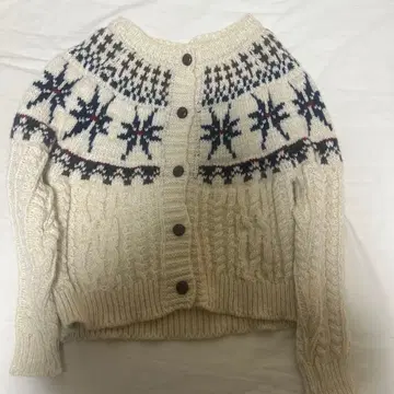 노르딕 무늬 니트 가디건 아이보리