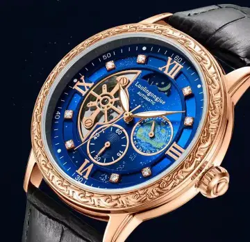 Liulingbojie 자동 와인딩 손목시계 파란색