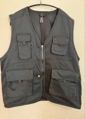 블랙 다기능 포켓 베스트 XL 사이즈