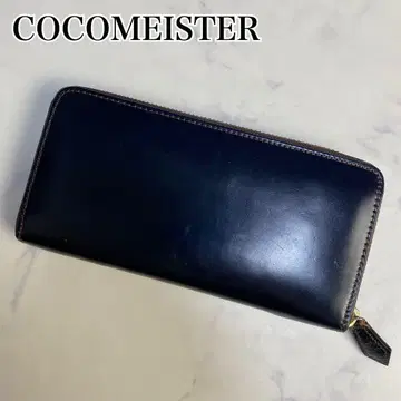 코코 마이스터 장지갑 코도반 네이비 라운드 지퍼 가죽