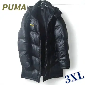 컨디션 최상 푸마 다운 코트 하프 기장 2XO 블랙 후드 부착 방한