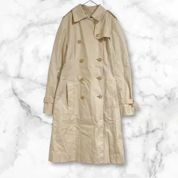 23구 베이지 트렌치코트 롱 기장 M 코튼 100% 심플