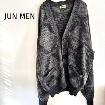 준맨 빈티지풍 올 패턴 디자인 니트 가디건