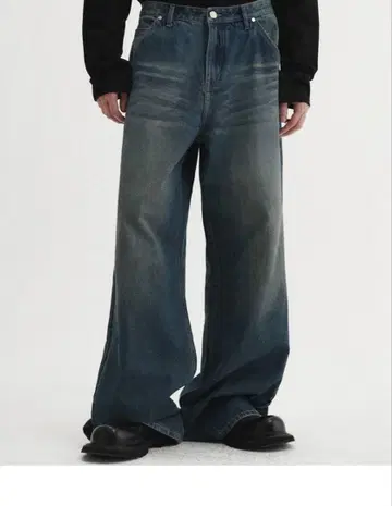 DNSR Heritage Pleated Denim Pants Blue S