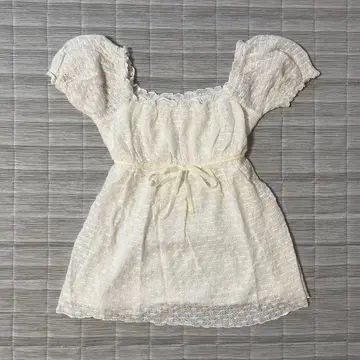 [ 미사용 새상품 ] 화이트 레이스 튜닉 반팔