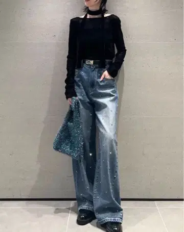 하이웨스트 와이드 비쥬 데님 팬츠 [ 프레이 아이디 FRYID ]