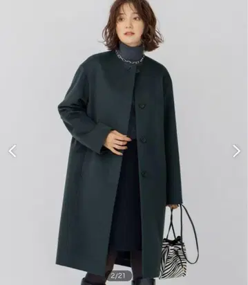 컨디션 최상 23구 울 캐시미어 비버 노카라 코트