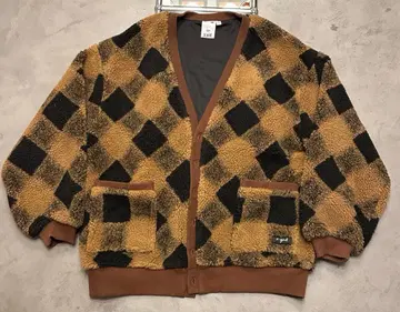 X-girl 버팔로 플래드 보아 가디건