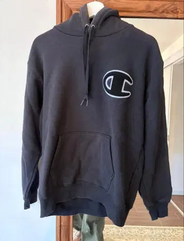 챔피온 후드티 블랙 빅 로고