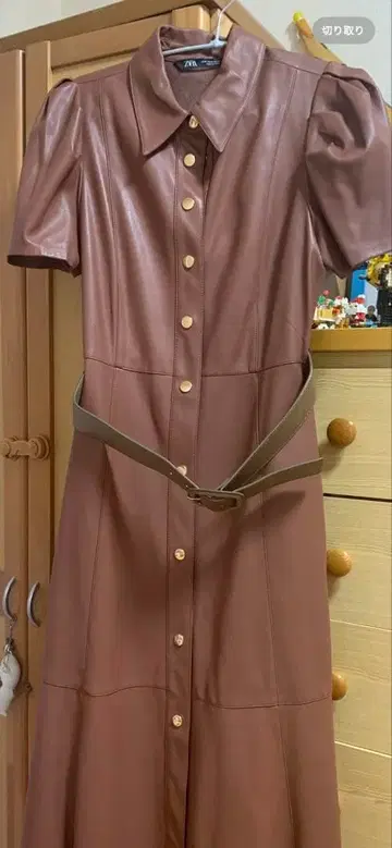 ZARA 인조 가죽 반팔 원피스