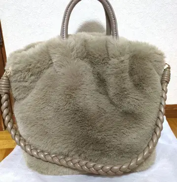 GREEN LABEL RELAXING 인조 모피 2WAY 토트백