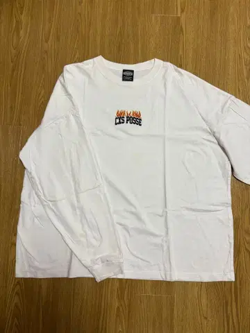 LXS POSSE 불꽃 로고 긴팔 셔츠 화이트