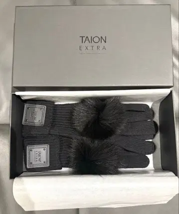TAION EXTRA 블랙 니트 퍼 장갑