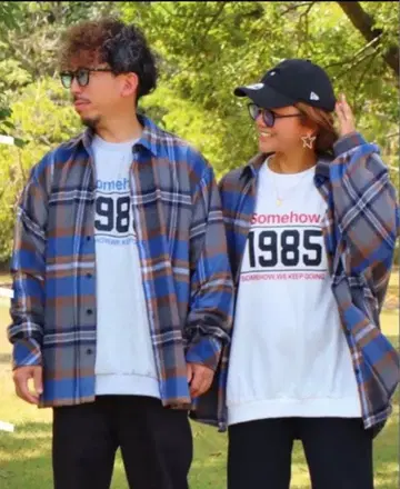 남성용 시마무라 nozomi 기모 체크 셔츠 M 파랑 블루