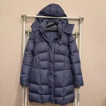 새상품급 adidas 후드 부착 퍼플 다운 코트 O 사이즈 A 라인