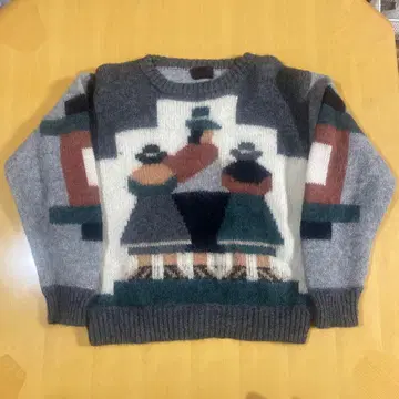 [ vintage ] 민족 패턴 알파카 니트 스웨터