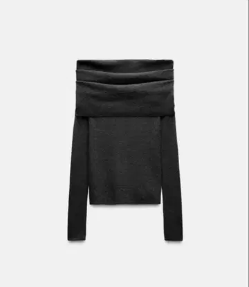택 포함 새상품 ZARA 자라 차콜 그레이 오프숄더 니트