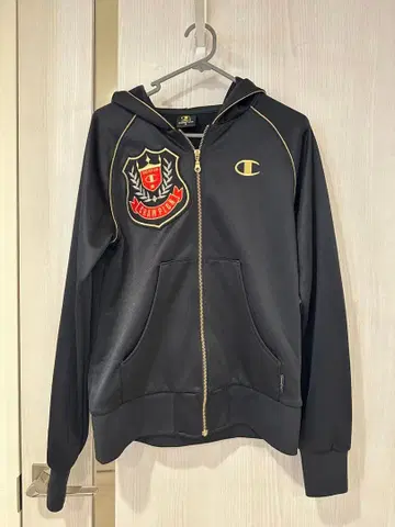 Champion DRESS CAMP 블랙 저지 후드 부착