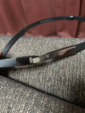 플레이트 버클 벨트 핑키앤다이안 가죽 블랙 블랙