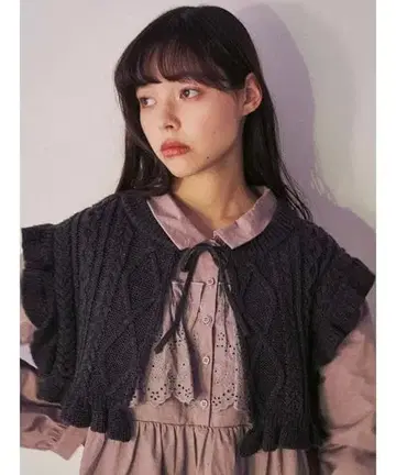 새상품 merry jenny 프릴 니트 탈부착 카라 메리제니