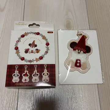 디즈니 크리스마스 릴린린 키체인 빨간색 레드