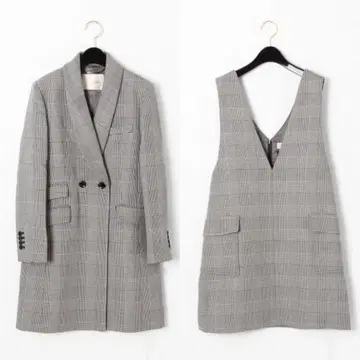 미사용 새상품 그레이스 콘티넨탈 글렌체크 셋업 36