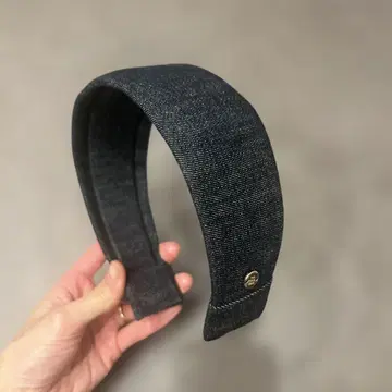 THE HAIR BAR 데님 헤어밴드 골드 컬러 로고