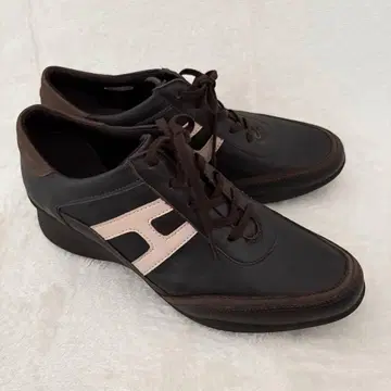 Hawkins Sports 가죽 웨지 힐 스니커즈 브라운