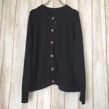 [ 미사용 ] 비쥬 버튼 블랙 가디건
