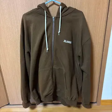 XLARGE 브라운 집업 후드티 L 사이즈