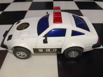 경찰차형 미니카 화이트 브리키 레트로