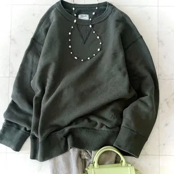 인기 매디슨 블루 코튼 맨투맨 카키 02 트레이닝복 자수