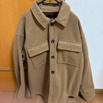 베이지 브라운 버튼 자켓