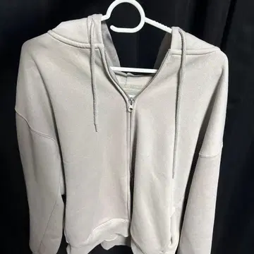 그레이 후드 부착 더블 지퍼 후드티