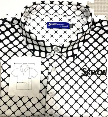[ 새상품 ] Srixon 피케 셔츠 3L 블랙 화이트/망사 무늬