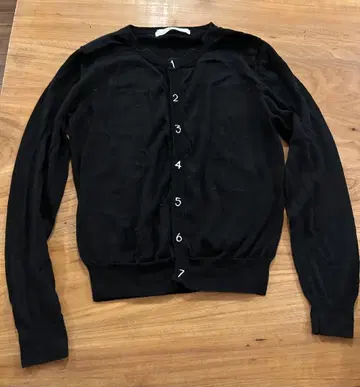I am I 코튼 가디건 블랙 블랙 숫자
